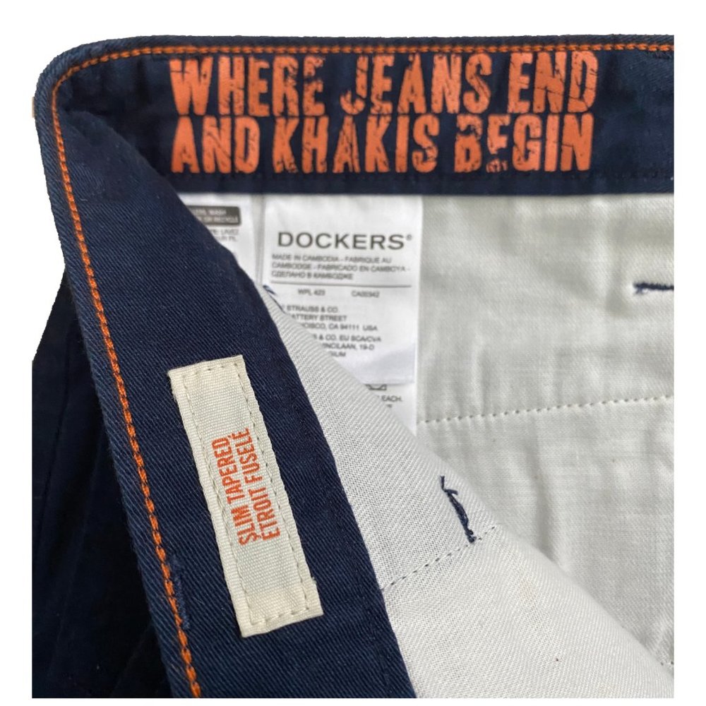 Dockers Navy Blue Khaki Slim Tapered - Men's